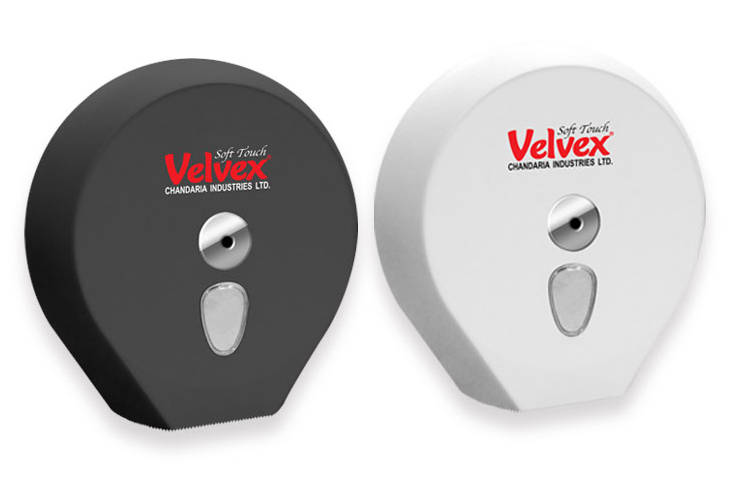 Velvex Curved Stainless Steel Jumbo Bathroom Toilet Tissue Dispenser