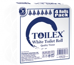Toilex White Toilet Tissue – 4 Pack