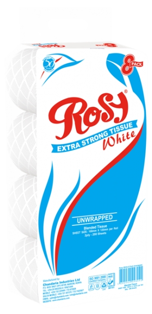 Rosy White Toilet Tissue - 8 Pack