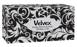 Velvex Premium White Facial Tissues - Black