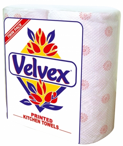 Velvex Kitchen Towel Printed Twin Pack
