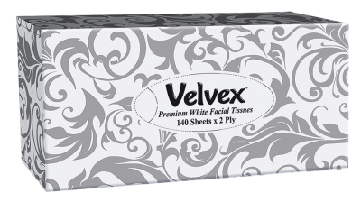Velvex Premium White Facial Tissues 140s
