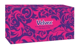Velvex Premium White Facial Tissues - Pink & Purple