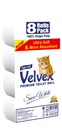 Velvex Premium Toilet Tissue – 8 Pack